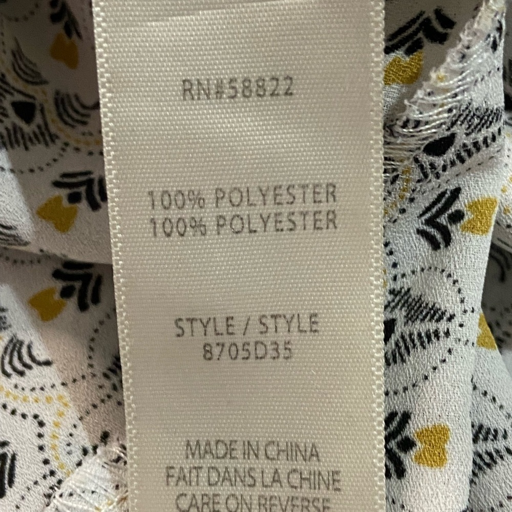 Max Studio Black, Gold & White Mixed Media Print Faux Wrap‎ Sleeveless Top - Picture 5 of 6